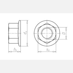 Flangemtrik M10 A2 DIN 6923 Rustfri