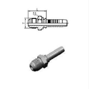 JIC Indstik lige nippel 7/16x20 til 1/4