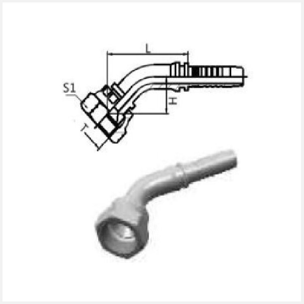 JIC Indstik 45gr omlber 9/16x18 til 3/8" slange