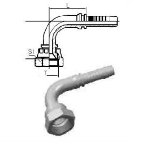 JIC Indstik 90gr omlber 3/4x16 til 3/8