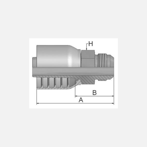 Parker 10348 slange 1/2" gevind 1 1/16" ppresningsfitting  UNF Nippel JIC