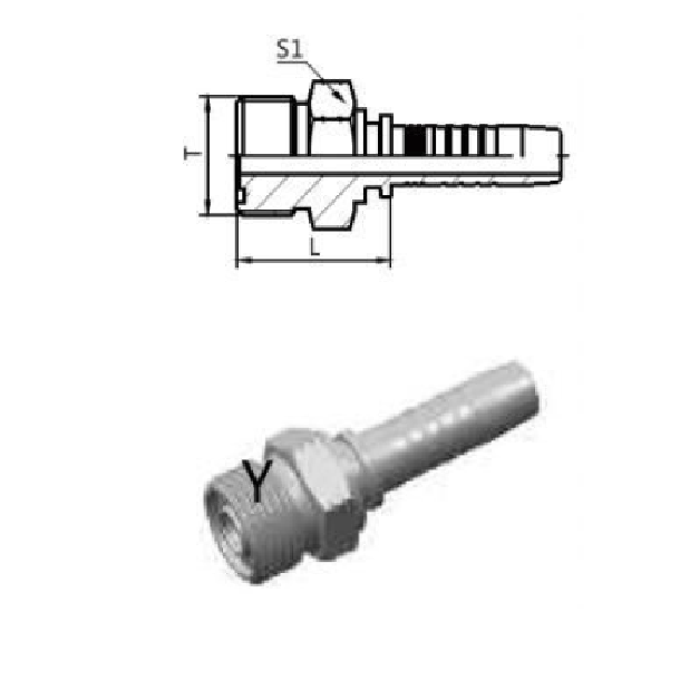 Indstik ORFS lige nippel 13/16"-16, 3/8" slange