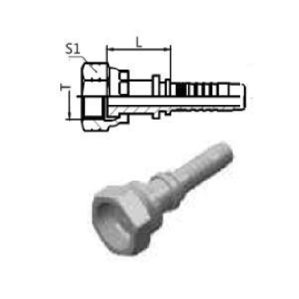 Indstik ORFS lige omlber 13/16"-16, 1/2" slange