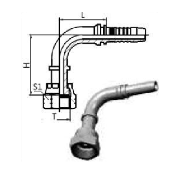 Indstik ORFS 90gr omlber 9/16"-18, 1/4" slange