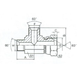G1/2" Tee med een omlber