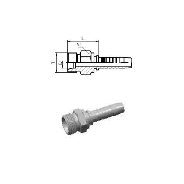 Indstik lige nippel M18x1.5, 3/8" slange