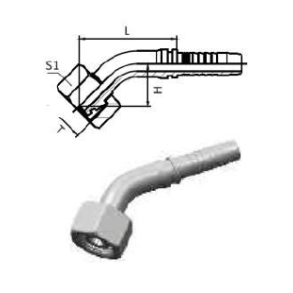 Indstik 45gr M22x1.5 omlber, 1/2